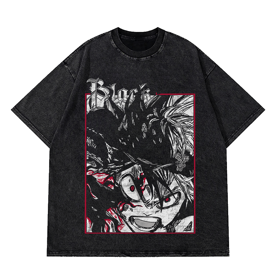 Black Clover Acid Wash Tee